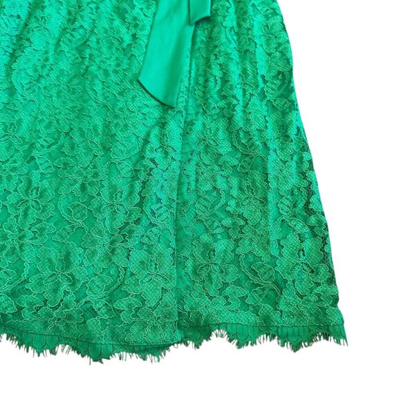 Diane Von Furstenberg DVF Julianna Lace Wrap Dress Green 3/4 Sleeve Size 10 - Picture 8 of 15